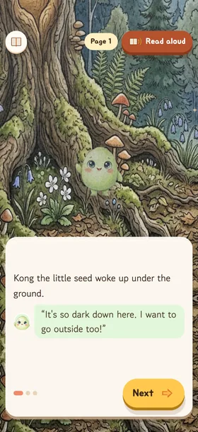 The first page of “Kong the Brave Little Seed”